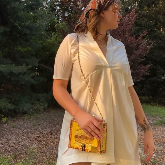White Empire Waistline Dress - Picture 1 of 6